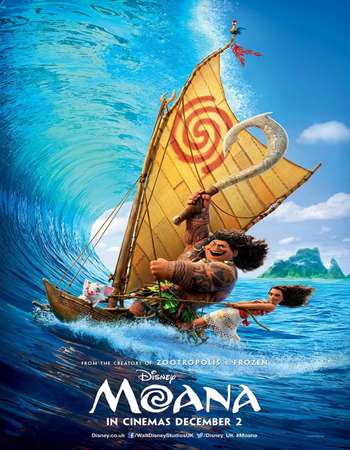 Poster Of Moana 2016 Hindi Dual Audio 140MB HDTS HEVC Mobile Free Download Watch Online downloadhub.in