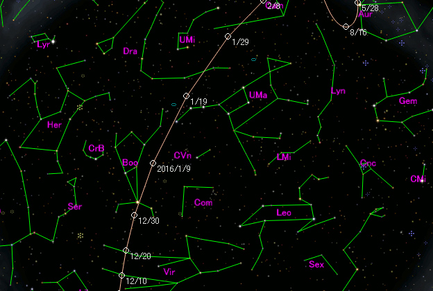 carta celeste do cometa catalina - 2