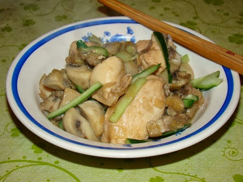 Pui cu ciuperci si ghimbir