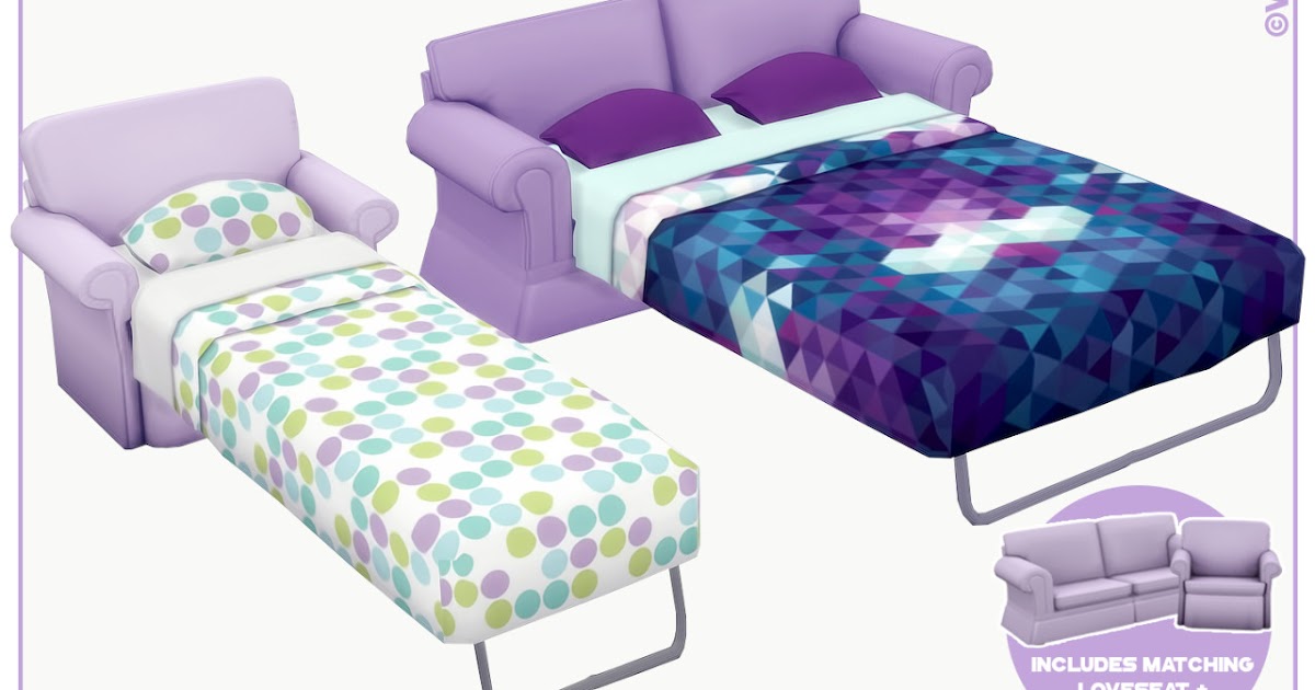 Sims 4 CC's - The Best: Dylan Sofa Bed by wildlyminiaturesandwich