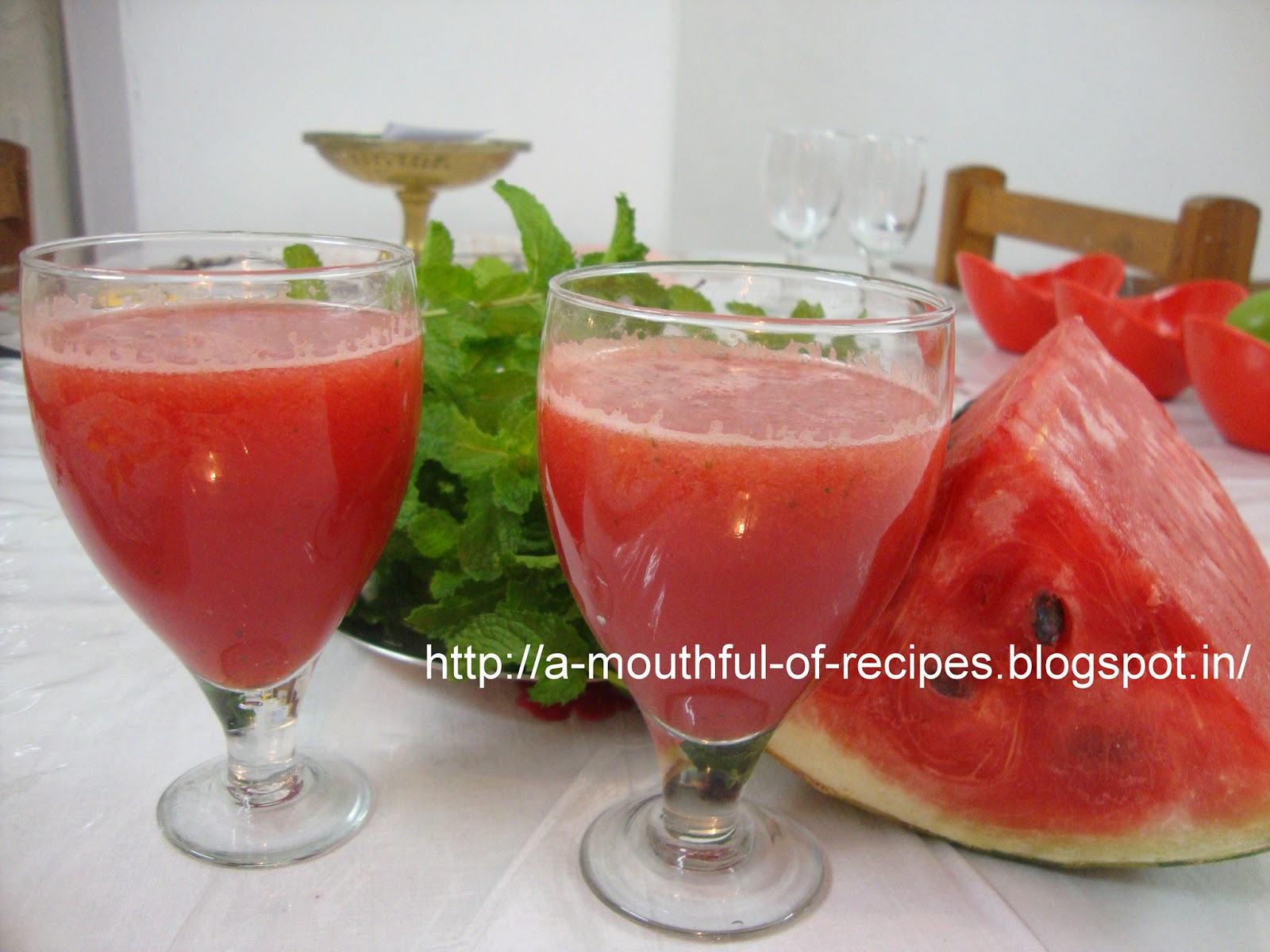 A Mouthful Of Recipes Watermelon Juice Summer Cool Drinks