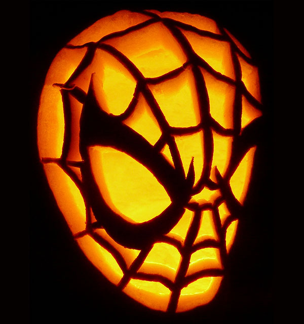 pumpkin-template-spiderman