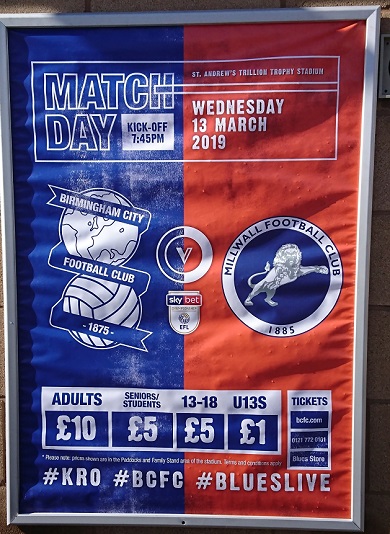 THE66POW Birmingham City 0 v Millwall 2  EFL Championship