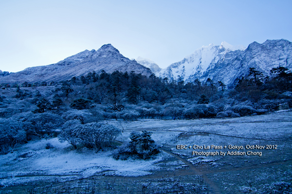 Snowing in Tengboche