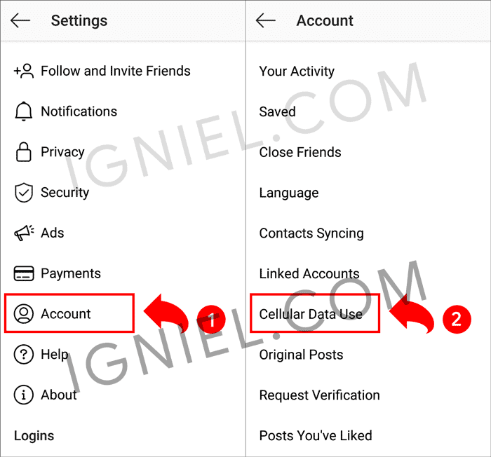 How to Activate the IG Android Data Saving Feature