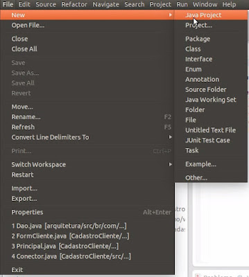 Novo projeto - Eclipse Eclipse