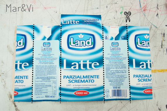 Como hacer un monedero con un envase de leche