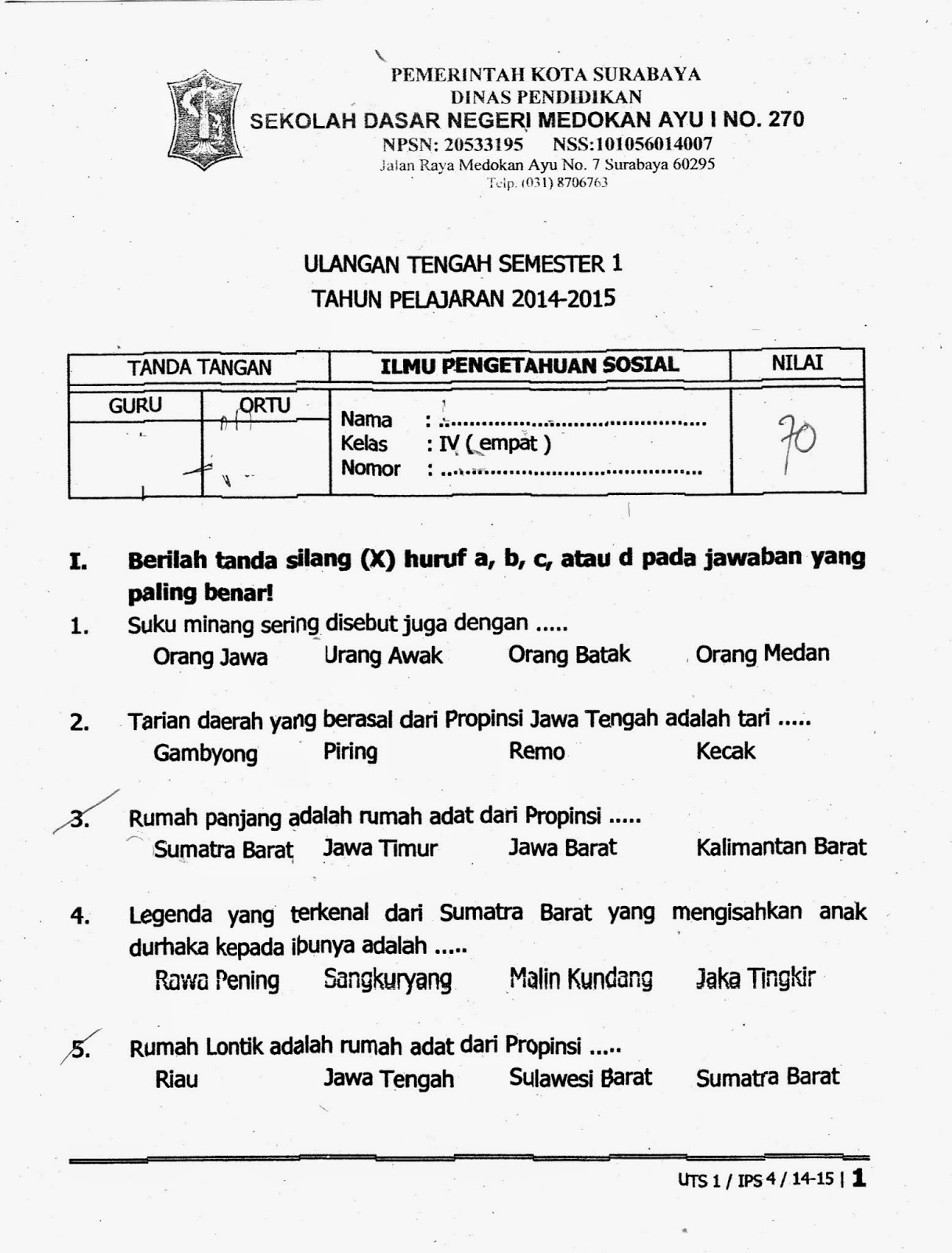 Soal Bahasa Jawa Kelas 2 Sd Semester 1 Kurikulum 2013