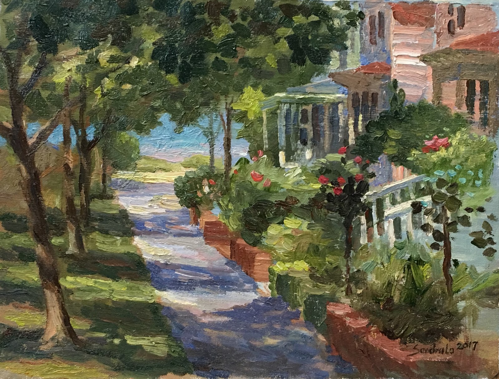East Bay Landscape Painters Sandra Lo, "Downtown Hercules," oil on