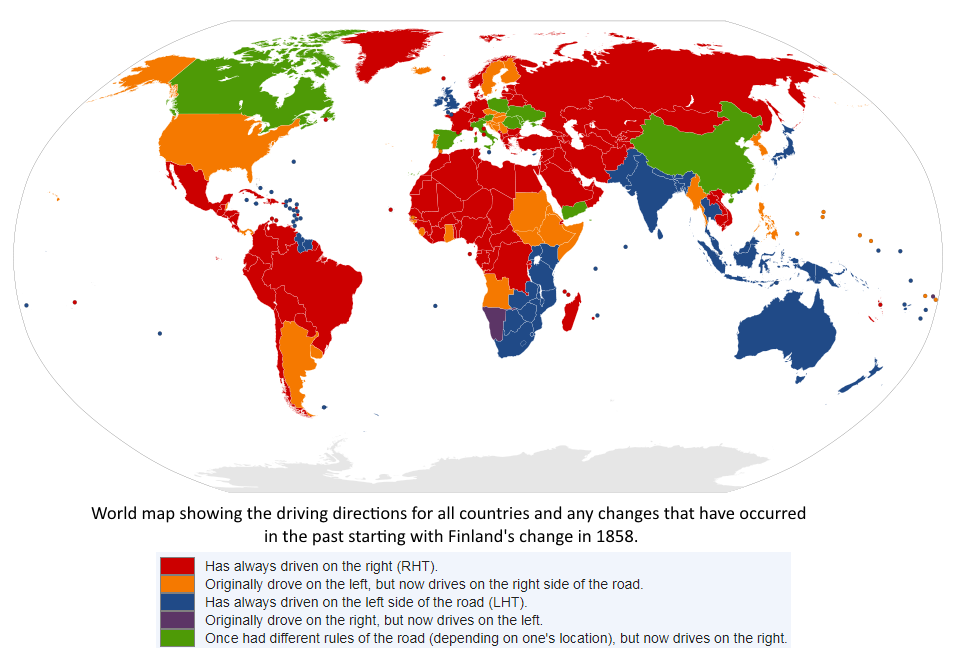 world driving map