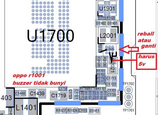 Perbaikan Smartphone Oppo R1001 Buzzer Solution