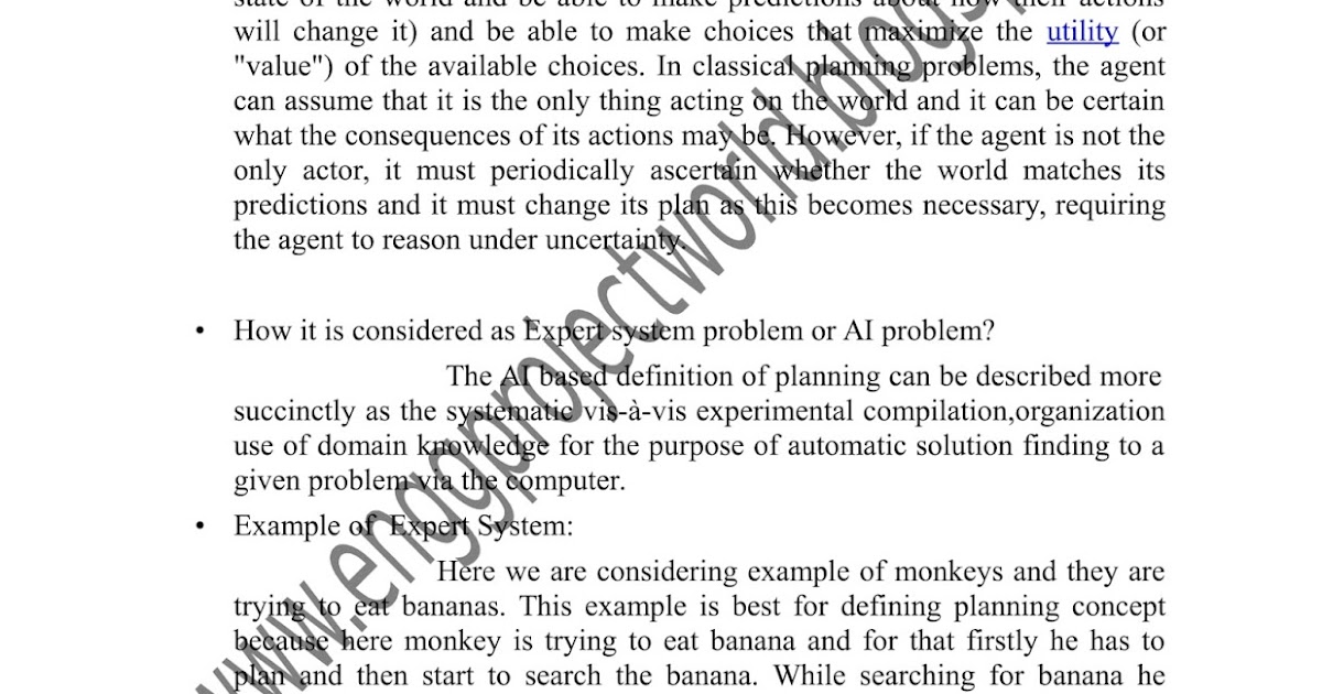 A Program to Implement Planning Concept for Monkey Bananas Problem Full ...