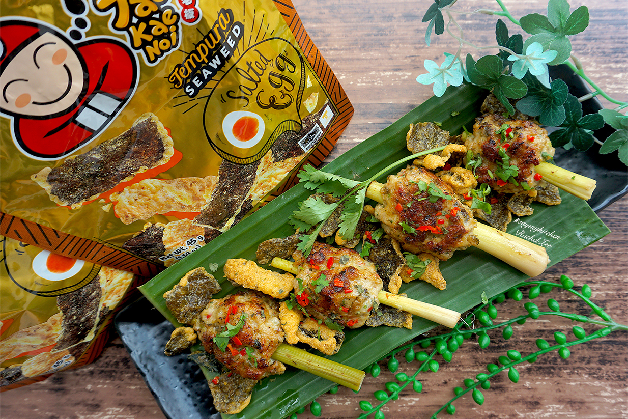 Say My Kitchen Lemongrass Pork & Seafood Skewers (Salted Egg Seaweed