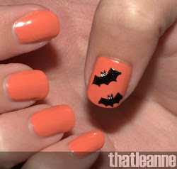 halloween nail simple nails thatleanne polish bat