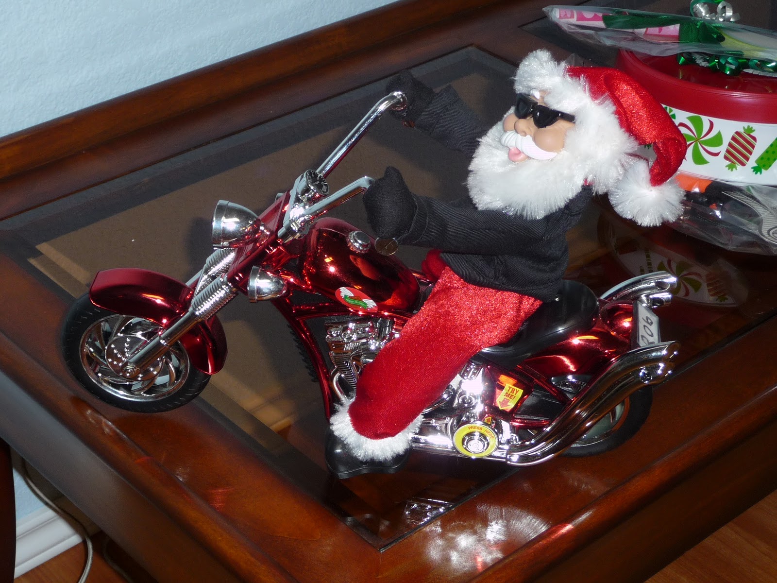 Motoblogn Santa Rides A Motorcycle Christmas Decorations