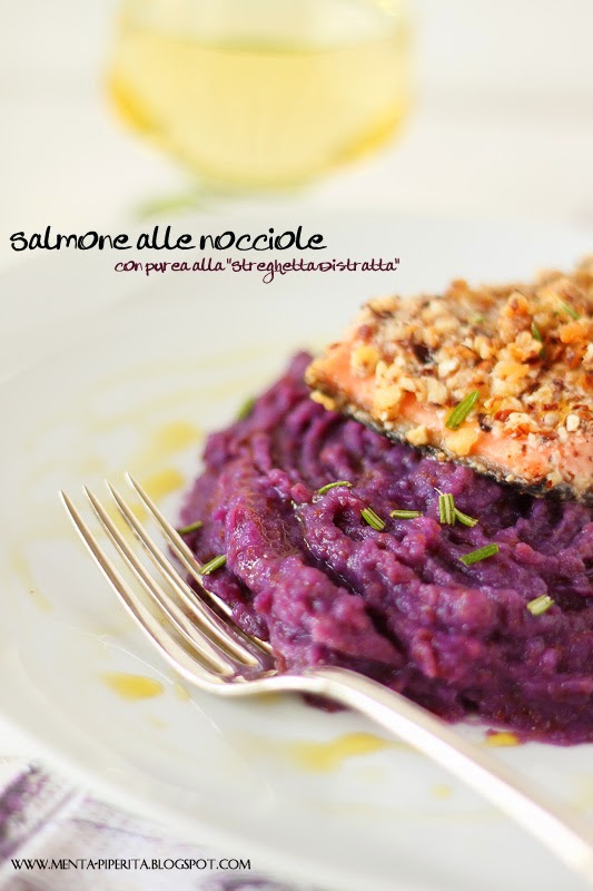 #purplefood: salmone alle nocciole con purea alla 
