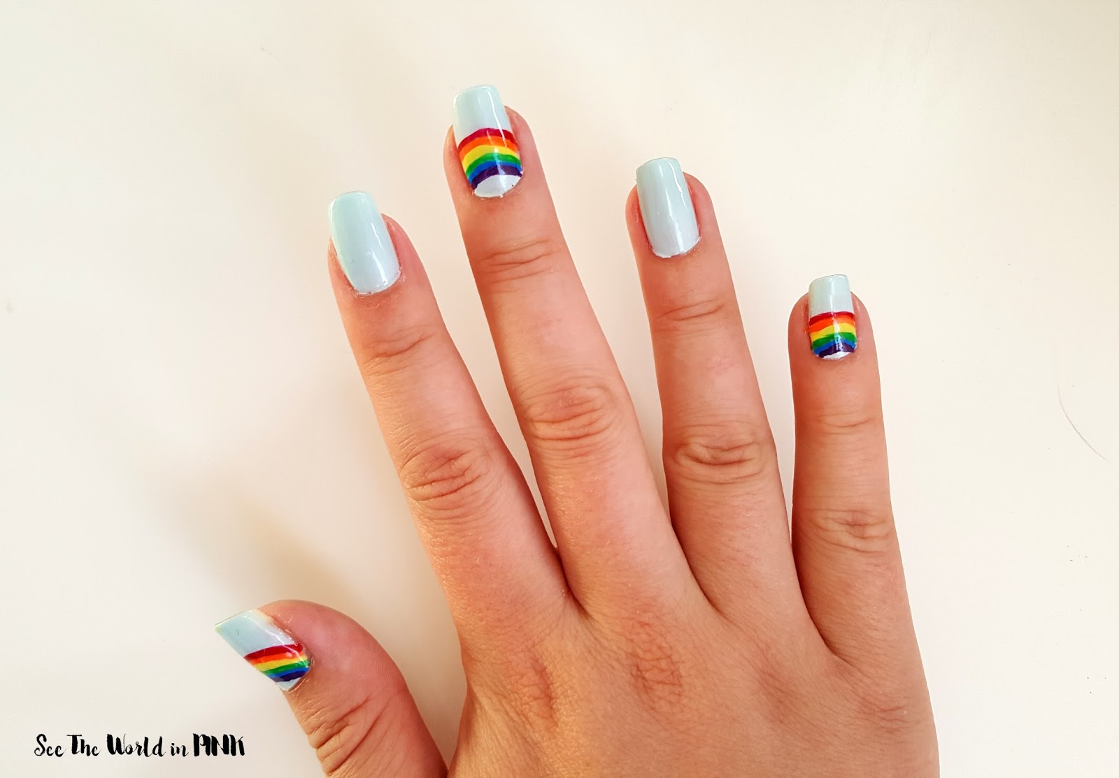 Manicure Tuesday - Mini Rainbow Accent Nails! 