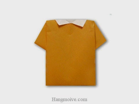 Cách gấp, xếp áo phông polo bằng giấy origami - Video hướng dẫn xếp hình quần áo - How to fold a Polo Shirt