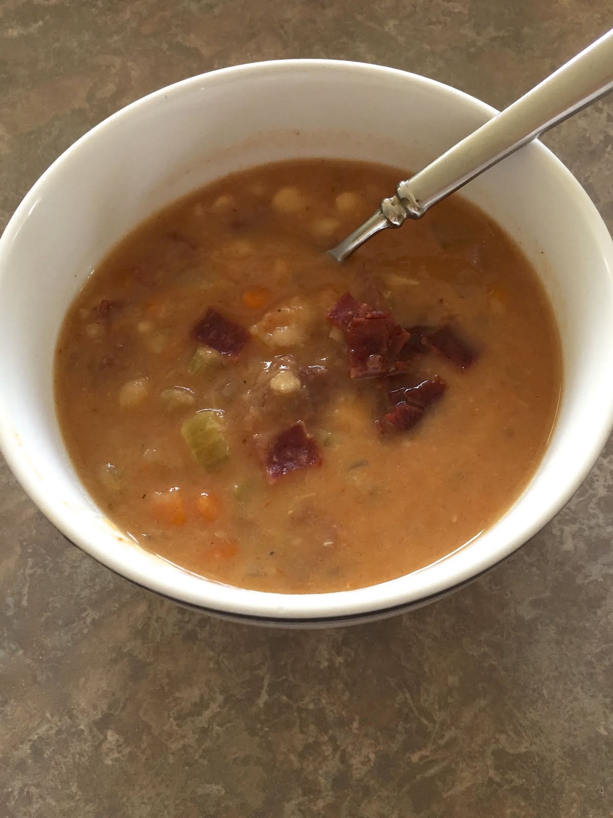 Savory Sweet and Satisfying Bean and Bacon Soup