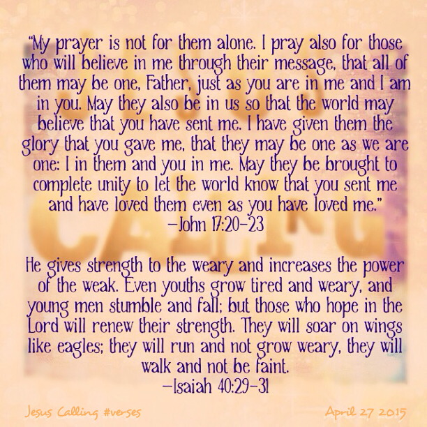 Bakers' Blessings Jesus Calling prayer April 27