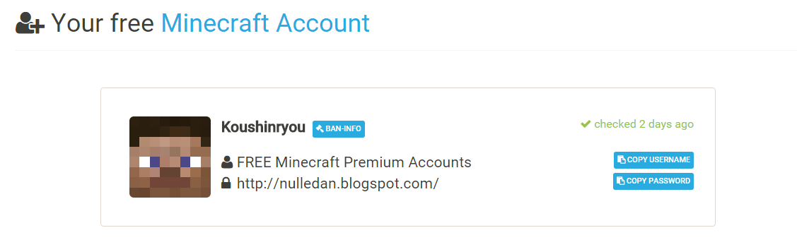 FREE Minecraft Premium Accounts [100% Works No Survey] - Nulledan