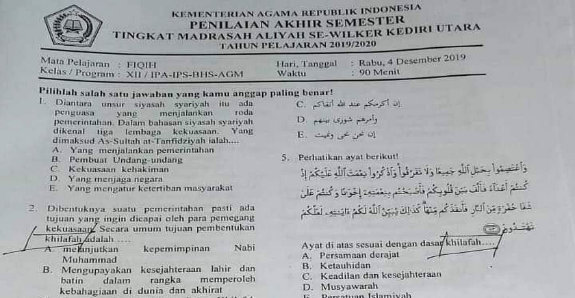 Soal Dan Jawaban Fiqih Kelas 12 Semester 1 Guru Galeri