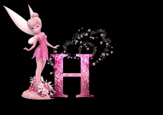 Abecedario con Tinker Bell en Rosa. Pink Tinker Bell Alphabet.