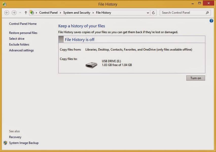How to Activate File History in Windows 8 to Recover Files