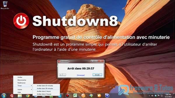 Shutdown8 : un logiciel portable pour accéder facilement aux commandes d'alimentation de votre ordinateur