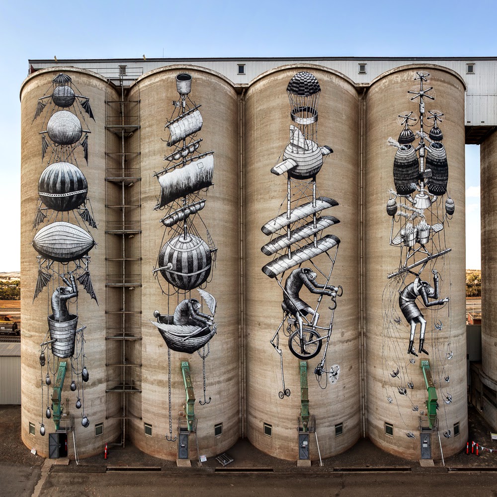 After two solid weeks of working ten hours a day, our friend Phlegm finally wrapped up his biggest piece to date for the excellent Form festival in Perth, Australia.