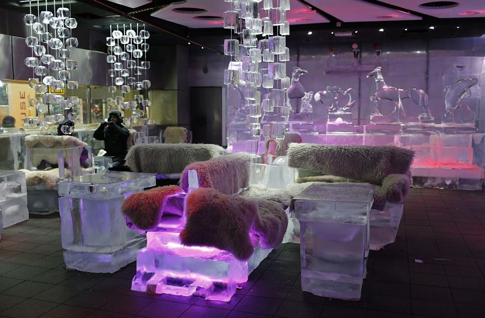 Kumlol Hanging out in the ice lounge in Dubai
