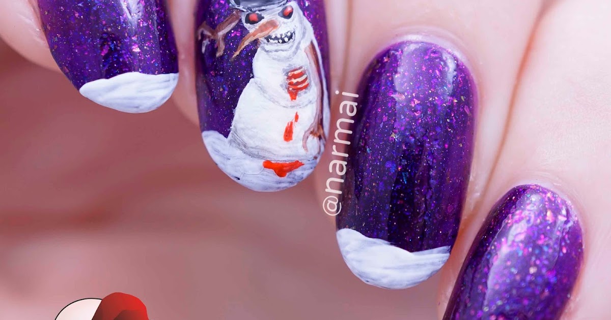 PiggieLuv: Christmas horror nail art - Zombie snowman & demonic presents