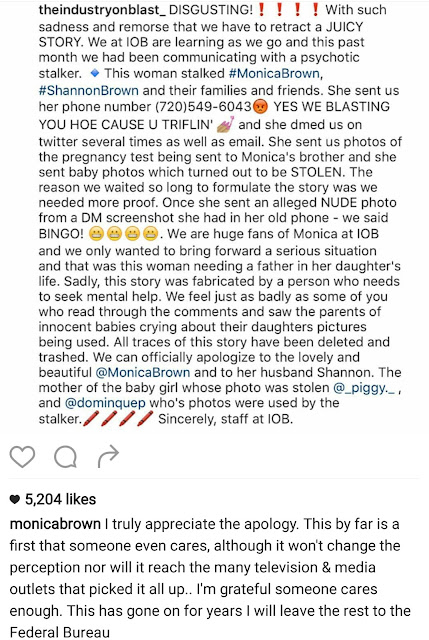 Screenshot 20160720 195828 Monica Brown addresses the rumour that her husband fathered a child outside their marriage