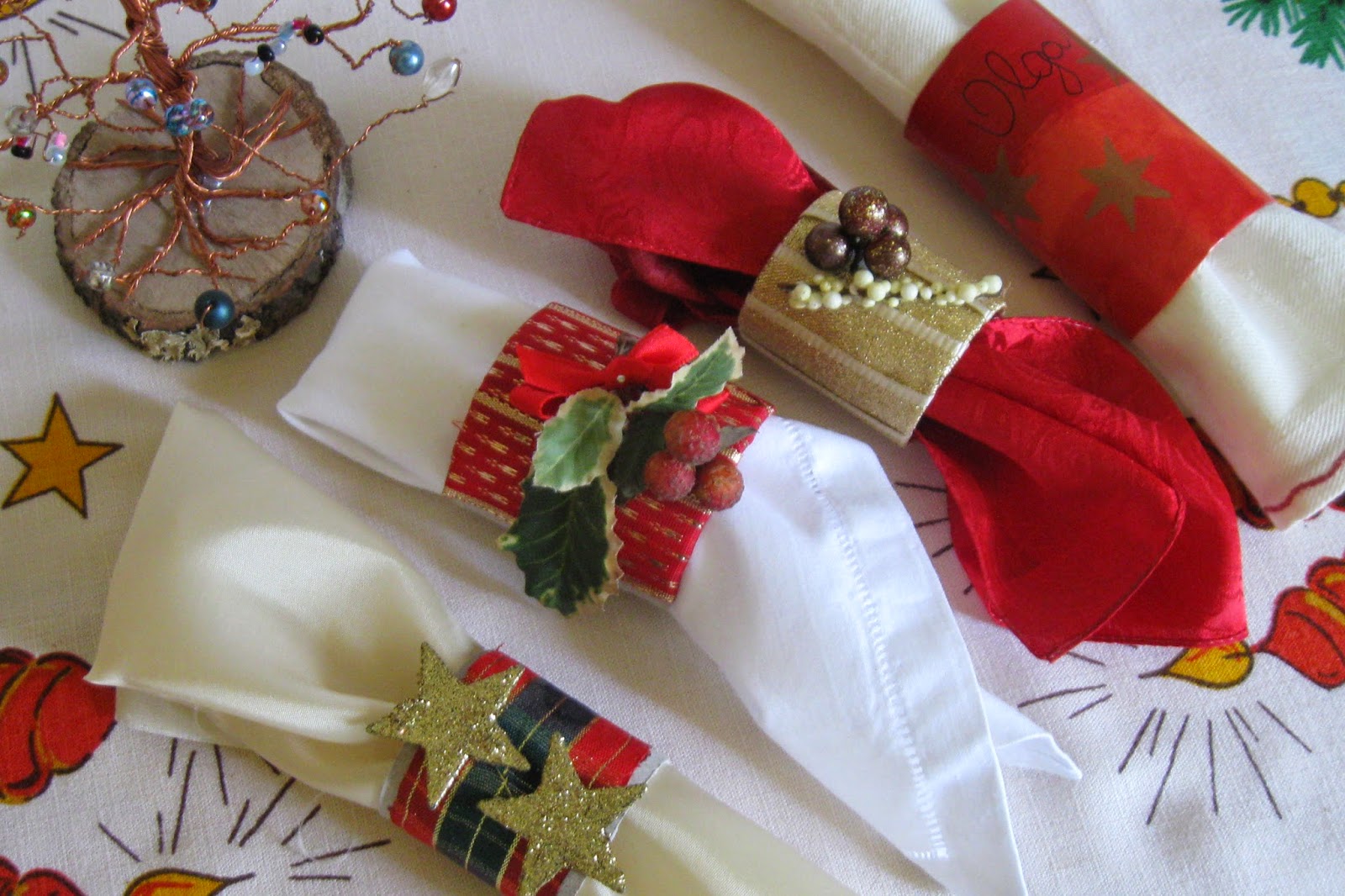 Portatovaglioli Natale Oro - 50 Pezzi A Forma Di Campana | Decorazione Tavola - Foto 5