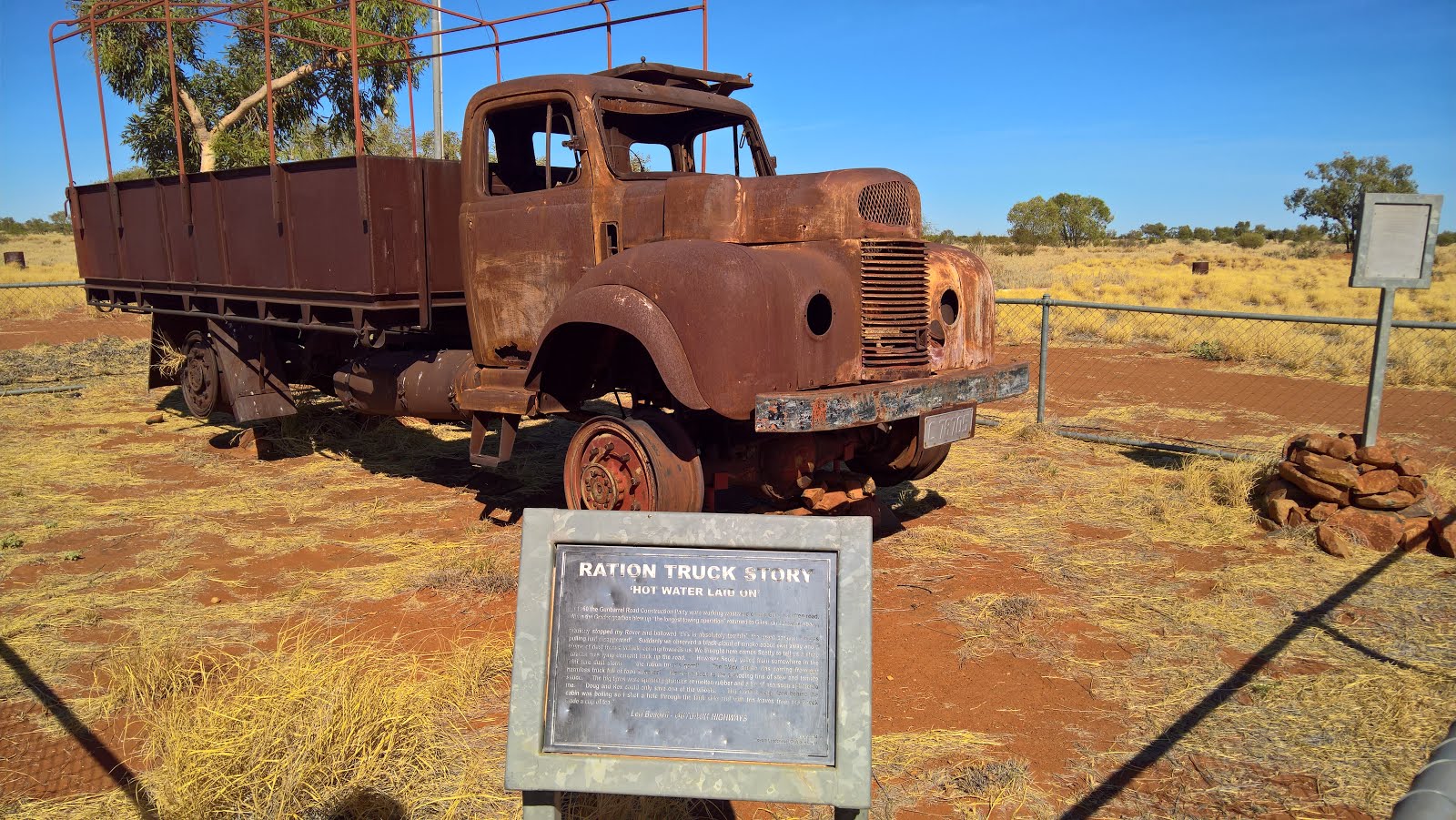 Len Beadell's burnt out ration truck