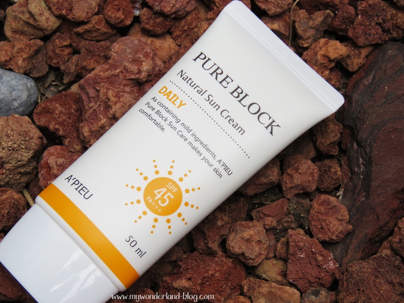Review: A'PIEU Pure Block Natural Sun Cream spf45 [Jolse] | My Wonderland