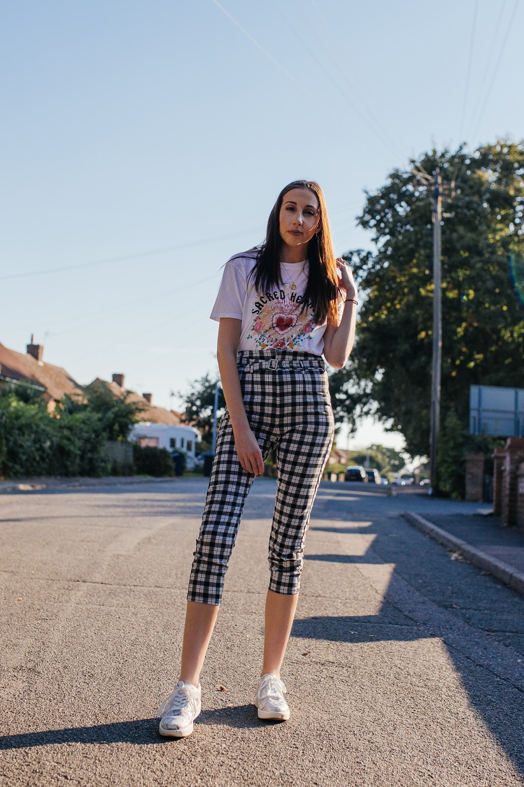 bershka plaid trousers