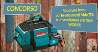 Gioca e vinci gratis Borsa Makita e avvitatore elettrico Worx Logo Gioca e vinci gratis Borsa Makita e avvitatore elettrico Worx