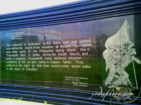 Dedication Wall at the Capas National Shrine dedicated for the Filipinos who died in the death march 
