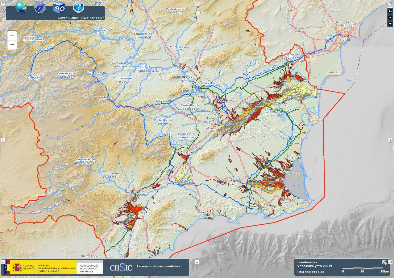 Águilas Radio La Confederación Hidrográfica del Segura ofrece la cartografía de zonas inundables