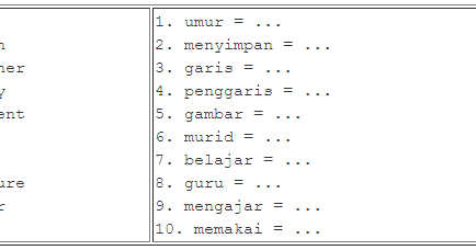 Contoh Soal Matching Bahasa Inggris Dan Jawabannya Contoh Soal Terbaru