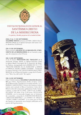 Jódar - Fiestas Patronales 2019 - Programación religiosa