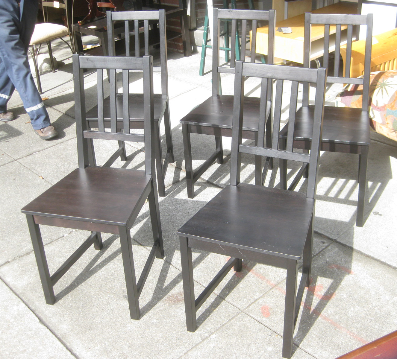 UHURU FURNITURE & COLLECTIBLES SOLD Five Black Wooden Chairs