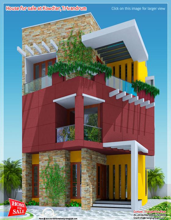 3 floor house for sale at Kowdiar, Trivandrum