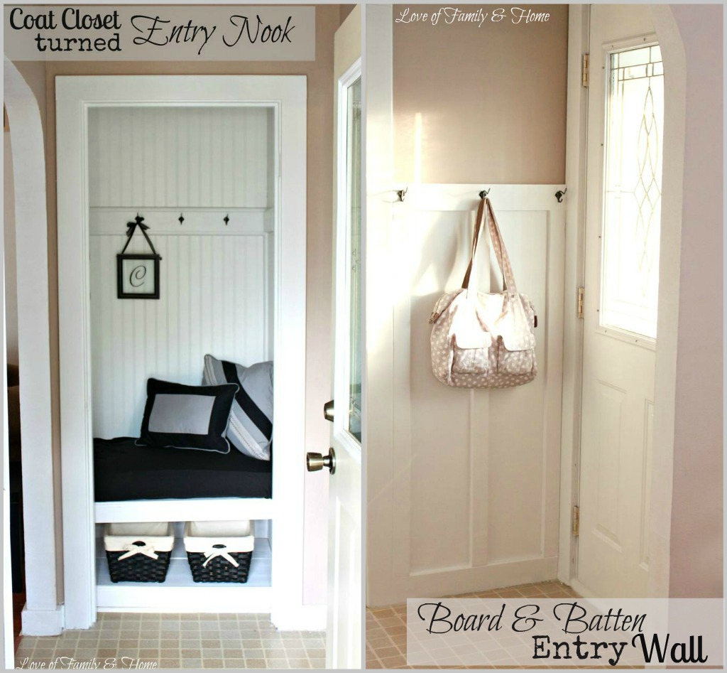 My Sister's New House & A Coat Closet Turned Entry Nook{Entry