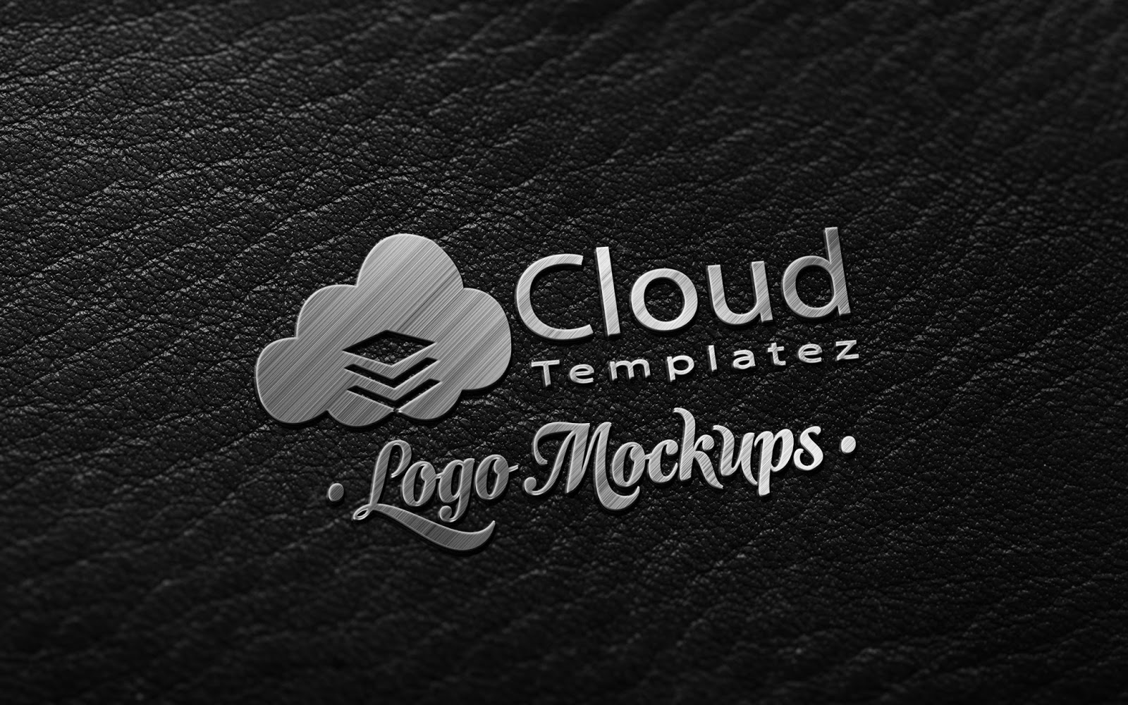 Dark Leather Metallic Finish logo mockup Free Cloud