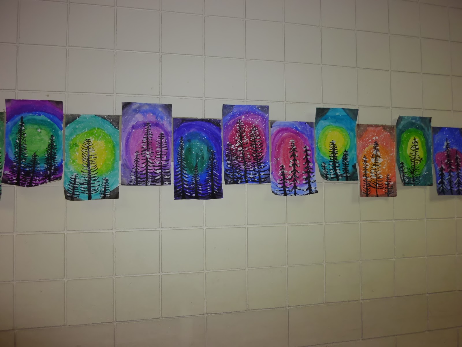 Mrs. Werner's Art Room: 4th grade Winter Paintings