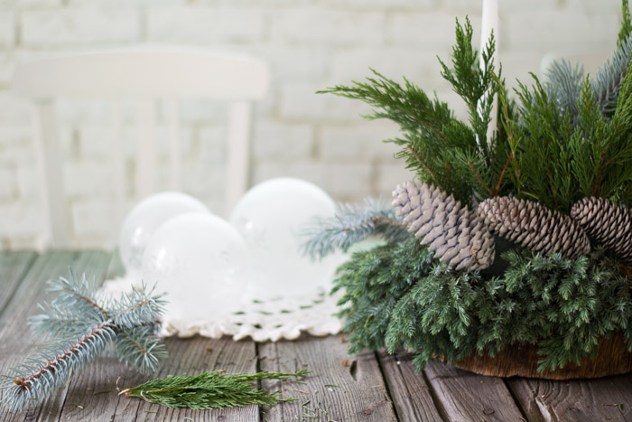 Centro de mesa navidad natural