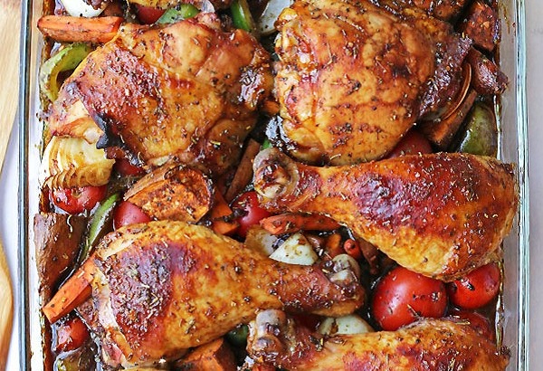 Sweet and Sticky Chicken with Vegetables Sweet and Sticky Chicken with Vegetables