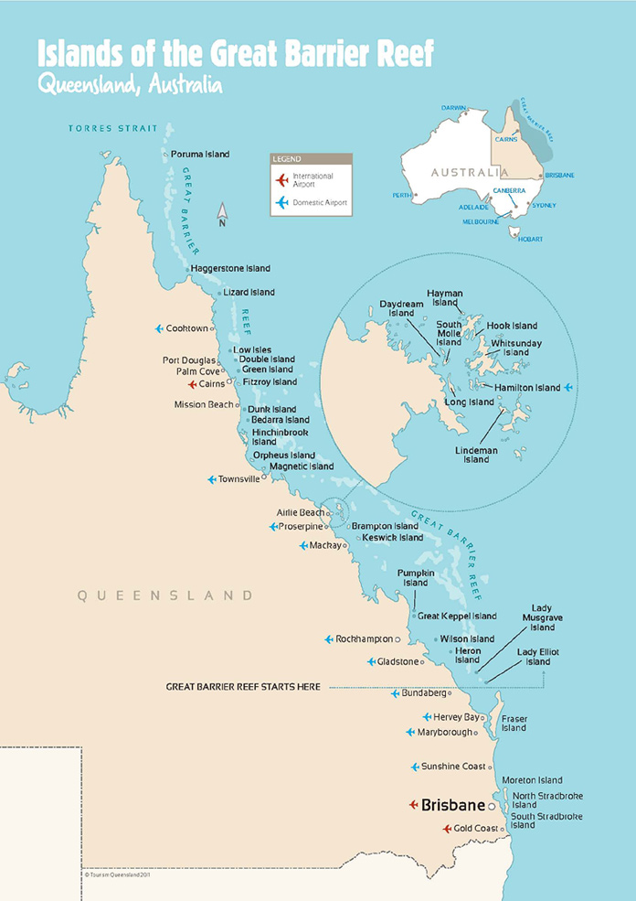 Great Barrier Reef On Map Maping Resources